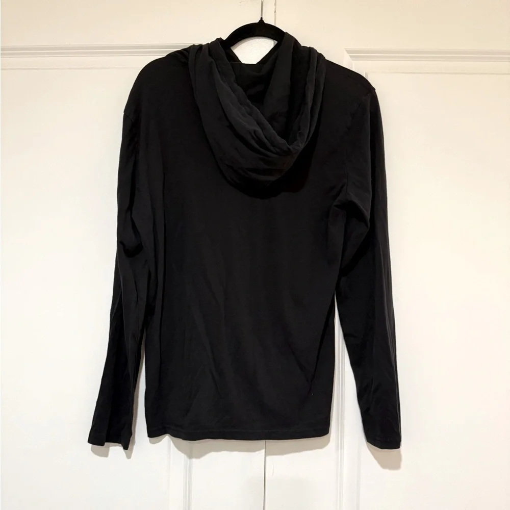 Polo by Ralph Lauren Black Cotton Hoodie Tee lightweight sz S
